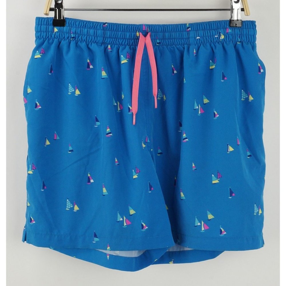 Chubbies Men's‎ 30 x 6" Blue Jersey Sailboat Board Shorts Swim Trunks Drawstring